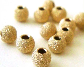 2mm 3mm 4mm 5mm 6mm 7mm 8mm 10mm 12mm  14k yellow gold filled stardust star dust seamless round bead spacer gs20