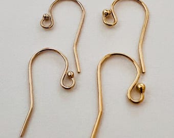 Alambre para aretes de gancho francés con punta de bola y relleno de oro amarillo de 14 k GE01 GE41