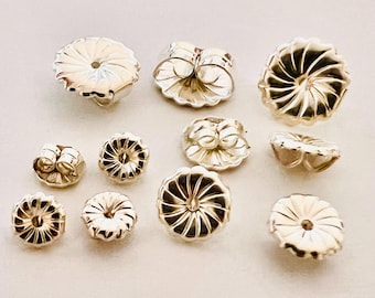 5mm 7mm 9.2mm Premium swirl round huge backing sterling Silver earring nutz backing back e80-e82