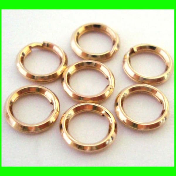 5mm 6mm 7mm strong hard 14k yellow gold filled split jump rings round circle charm connector Gr35 Gr36 Gr37