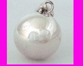 14mm 16mm 18mm 20mm Sterling Siver Plain bright silver Harmony Jingle Bell Ball Pendant Charm hm09