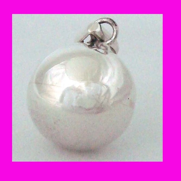 14mm 16mm 18mm 20mm Sterling Siver Plain bright silver Harmony Jingle Bell Ball Pendant Charm hm09