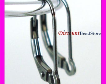 Strong Oxidized Black Sterling Silver interchangeable Leverback lever back Earring Wires E09k