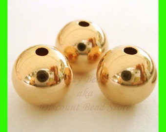 2mm 2.5mm 3mm 4mm 5mm 6mm 7mm 8mm 10mm 12mm 14k yellow gold filled seamless shiny plain round bead spacers GB10