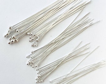 100 Flat Head Pins Silver, Gold, Antique Silver, Antique Gold