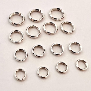 5 mm 6 mm 7 mm 8 mm 925 blankt sterlingsilver mycket stark splitring nyckelring stil hård splitring R35 R36 R37 R38