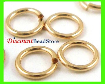 Anillo de salto abierto, relleno de oro de 14 k, de 3,5 mm, 4 mm, 5 mm, 6 mm, 6,3 mm, con conector tipo O, alambre grueso calibre 20,5, GR18, GR19, GR04, Gr30