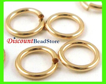 3.5mm 4mm 5mm 6mm 6.3mm 14k gold filled jump ring open round o charm connector 20.5 gauge thick wire GR18 GR19 GR04 Gr30