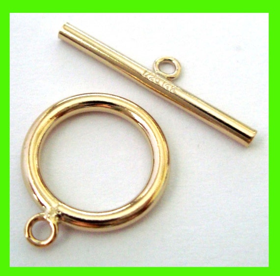 15mm large 14k yellow gold filled round plain tube toggle Clasp made in USA GT25