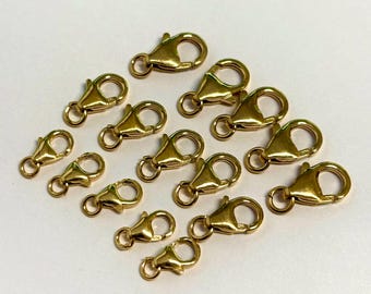 8mm 10mm 12mm 14k gold filled lobster parrot  pear shape Trigger Clasp with open jump ring GT06 GT07 GT08