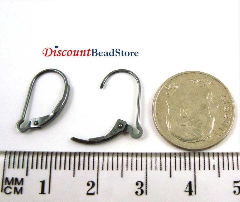 1 Pair Sterling Silver Top Notch Leverback Earring Hooks Earring Component  