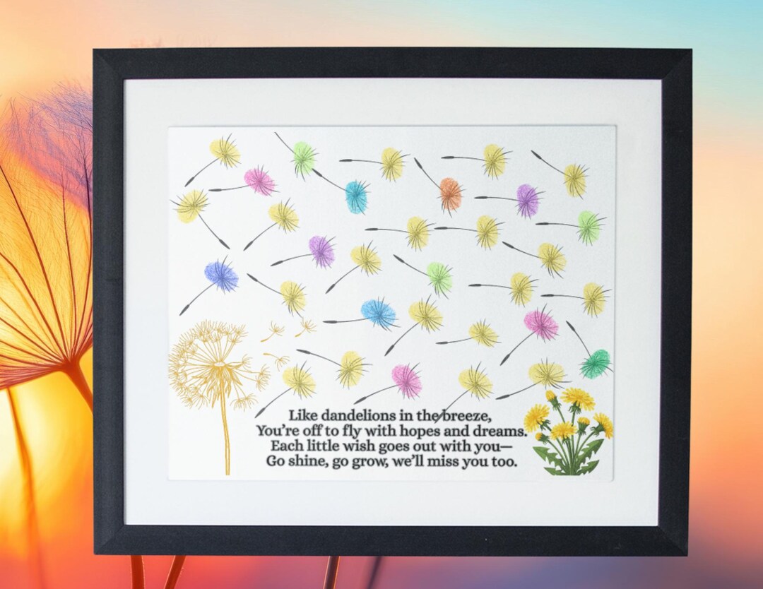 Goodbye Craft For Rbt Dandelion Wishes Farewell Craft, Childs Last Day, Teacher Keepsake ...