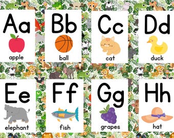 Safari ABC Printable Set – Classroom Alphabet, A-Z (Digital Download)