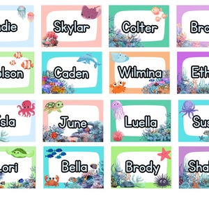 Editable Ocean Name Tag, Ocean Name Tags, Sea Preschool Name Tags, Ocean Tags , Editable Name Tags,Blank Labels, Daycare Tags, Editable Name