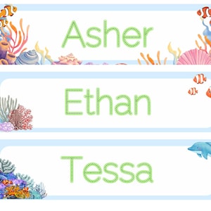 Large Dot to Dot, Editable Ocean Labels, Ocean Name Tags, Sea Name Tags, Ocean Tags , Editable Tags,Blank Labels, Daycare Tag, Editable Name