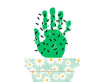 Handprint Flower Pot Craft, DIY Mother's Day Gift (Digital Download)