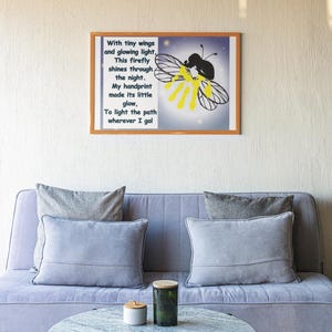 Firefly Handprint Art, Summer Handprint Craft,Printable Baby Handprint Art,First Summer Keepsake,Lightning Bugs, Printable Firefly,Fireflies
