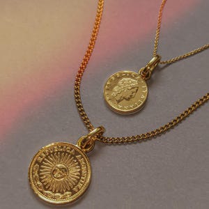 Italian 50 Lire Coin Charm: Gold-Plated Sterling Silver Medallion