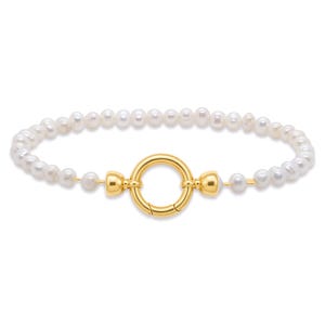 Baroque Pearl Bracelet: 925 Sterling Silver, 18K Gold Plated