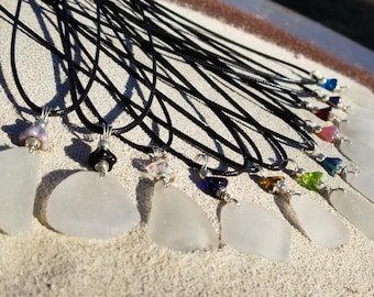 Sea Glass Necklace - Cancer Awareness Colors