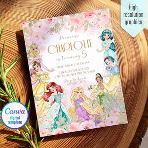 Princess birthday invitation, girl editable invite template, printable Castle invitation, Once Upon A Time Royal Party, instant download image 5