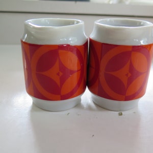 Vintage Lot of 2 Holt Howard 1960s Mod Design Orange & Red image 1