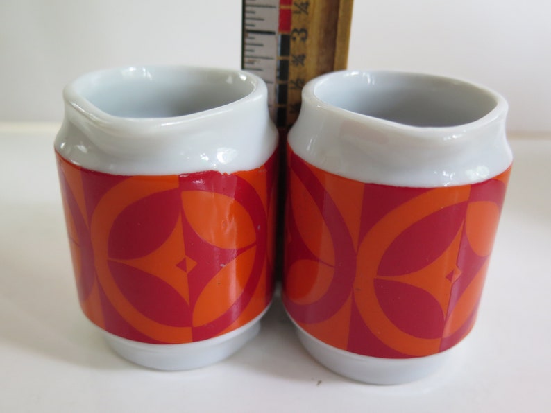 Vintage Lot of 2 Holt Howard 1960s Mod Design Orange & Red image 5