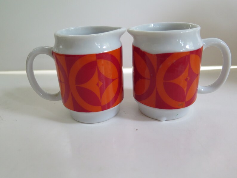 Vintage Lot of 2 Holt Howard 1960s Mod Design Orange & Red image 6