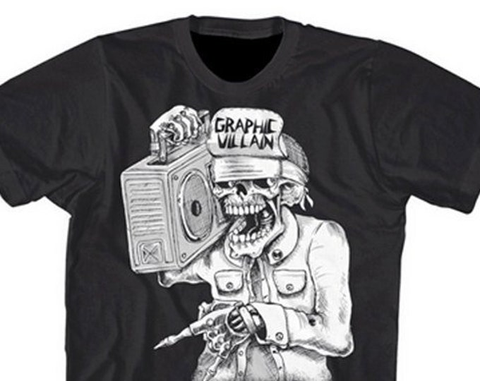 Graphic Villain Suicidal Boombox logo Shirt