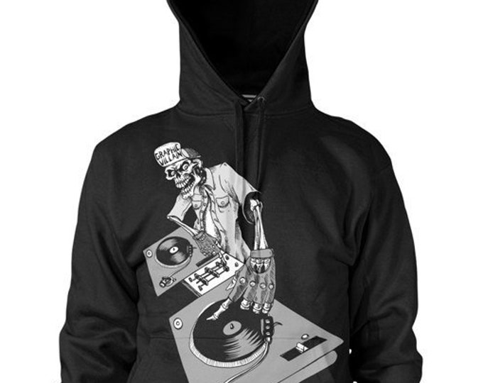 Graphic Villain Hip Hop DJ Turntable  Hoodie