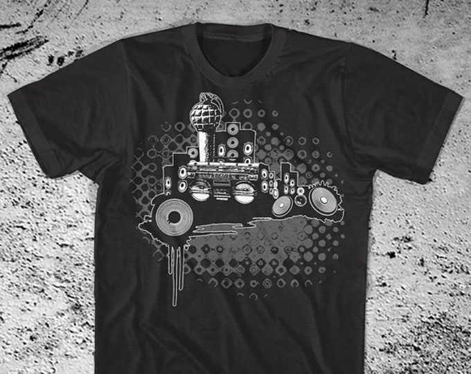 boombox city  art T-Shirt  by Graphic Villain