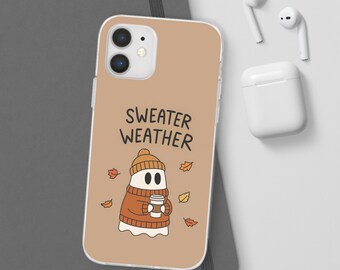 Gezellige Ghost-telefoonhoes: perfect voor de herfst, trui-weer-vibes, cadeau voor vrienden, schattig telefoonhoesje, herfstesthetiek