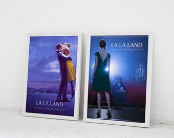 La La Land digitale posters - minimalistische filmmuurkunst, filmische print, moderne vintage woondecoratie