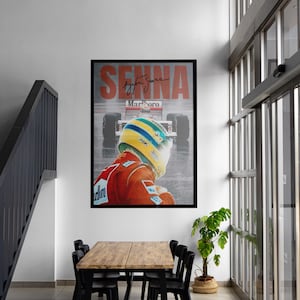 Ayrton Senna F1 Poster – Vintage Motorsport Wall Art, Racing Decor, Formula 1 Gift for Fans, Download Wall Art