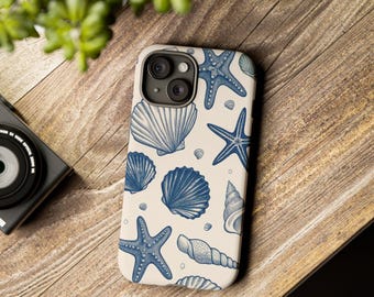 Coastal Charger Case - Strandvibes, stoere telefoonhoes, accessoire geïnspireerd op de oceaan, zomercadeau, telefoonhoesje, nautisch decor