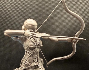 Figura de guerrero arquero en 3D, miniatura de fantasía, juego de rol, RPG, impresión en resina, impresión 3D, pintura de figuras, figura de Grimdark.