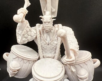 3d orc figurine miniature drummer fantasy role playing game orc warrior rpg resin print 3d print figurine painting grimdark figurine