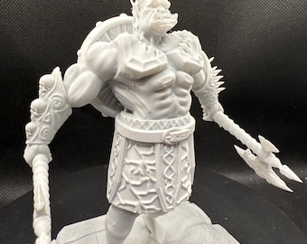 3d orc figurine miniature axes fantasy role playing game orc warrior rpg resin printing 3d printing figurine painting grimdark figurine