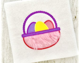 Diseños de bordado de máquinas de apliques de cesta de Pascua, Diseños de apliques de Pascua, Apliques de Pascua, Bordado de Pascua, Diseño de apliques de huevo