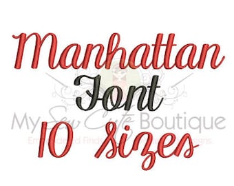 Thick Monogram Embroidery Fonts Monogram Machine PES Designs - Thick Embroidery Font - 10 Sizes - Instant Download