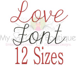 Embroidery Script Fonts PES Monogram Satin Stitch BX Designs - Script Embroidery Font PES - Script Embroidery Monogram Font - 12 Tamaños