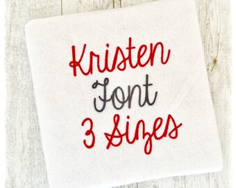 Kristen Machine Embroidery Font Monogram Alphabet, Script Embroidery Font Embroidery Designs, Script Embroidery Fonts BX, Script BX Font