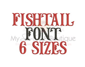 Fishtail Machine Embroidery Font Monogram Alphabet Fishtail Embroidery Font Boy Embroidery Font Large Embroidery Font Small Embroidery Fonts