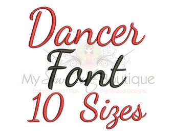 Dancing Script Machine Embroidery Font - Dancer Machine Embroidery Font - BX Embroidery Font Included - 10 Sizes - Instant Download
