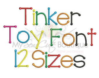 Tinker Toy Machine Embroidery Font Monogram Alphabet, Tinker Toy Embroidery Font, Dot Embroidery Fonts BX, Kids Embroidery Fonts PES Fonts