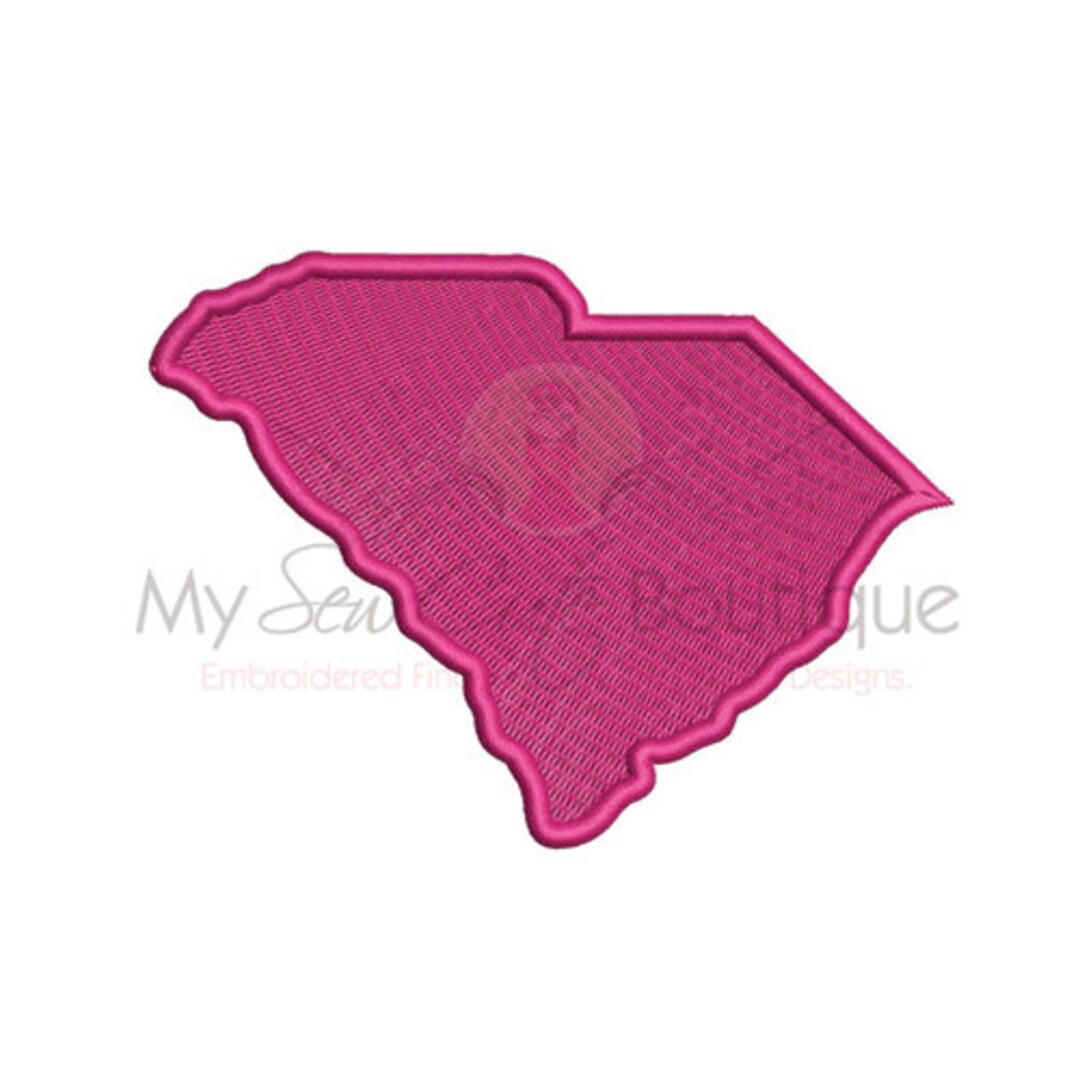 South Carolina Machine Embroidery Design, South Carolina Embroidery Design, State Embroidery
