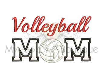 Volleyball Mom Applique Machine Embroidery Design, Volleyball Applique Design, Volleyball Embroidery Design Applique, Sports Balls Applique