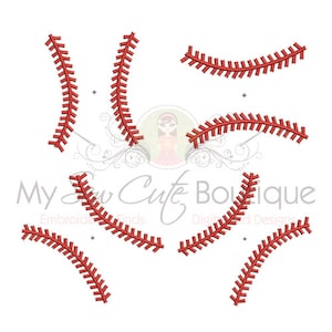 Baseball Stitches Machine Embroidery Digital Design File SIX SIZES 4x4 5x7 6x10