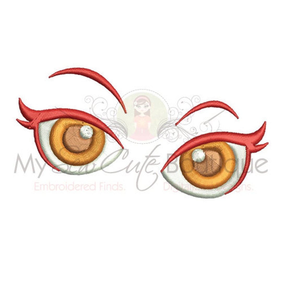 Eyes Machine Embroidery Design, Eyes Embroidery Design, Doll Eyes