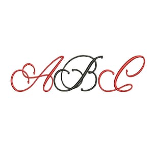 Embroidery Monogram Script  - Machine Embroidery Font - Sizes 1.6, 3 and 3.8 inch
